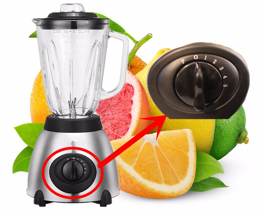 Home blender with rotating button