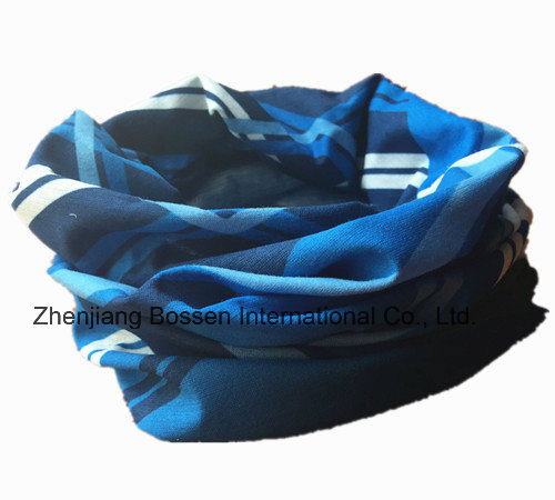 Custom Made Customized Logo Printed Blue Polyester Promotion Multipurpose Buff Headband