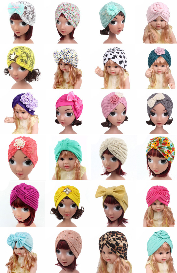 Children Kids Knitted Hat Cross Crochet Turban Bonnet Dome Winter India Cap Warm Hat (HW630)