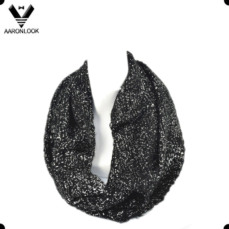 2016 Latest Fashion Shiny Foil Print Tube Scarf