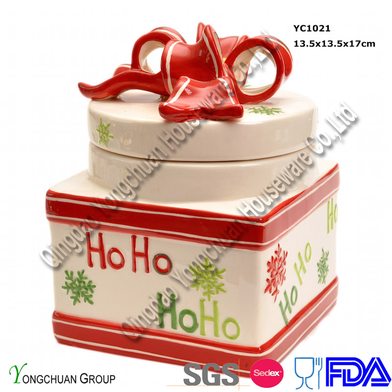 Christmas Ceramic Cookie Jar Set on Promotion (YC0332)