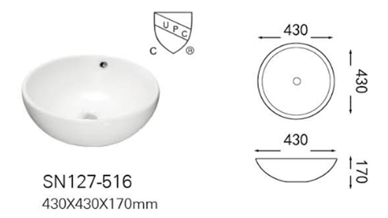 New Arrival Ceramic Handwash Basin Hot Sale in America/Canada (A-SN127-516)