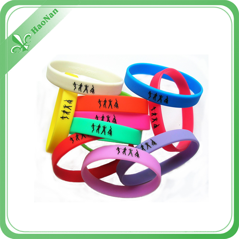 Manufacturer Supplies Colorful Printrd Silicone Wristband Bracelet