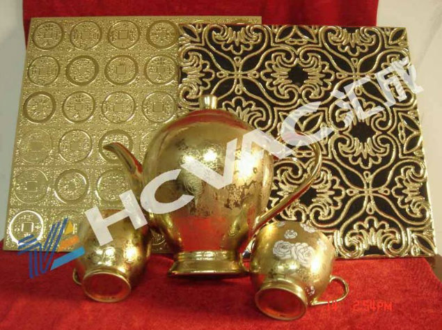 Wall Tiles Golden PVD Coating Machine/Ceramic Cups Gold Vacuum Coating Machine