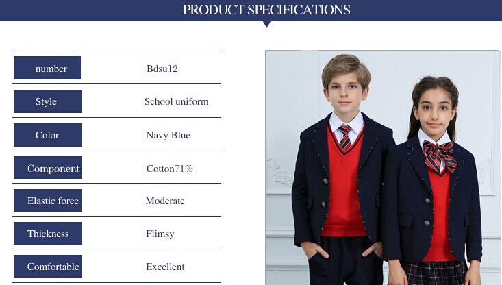 High Quality School Uniform Winter Primary School Uniform for Factory