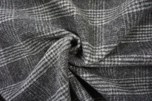 Wool Fabric in Plaid with Black&White