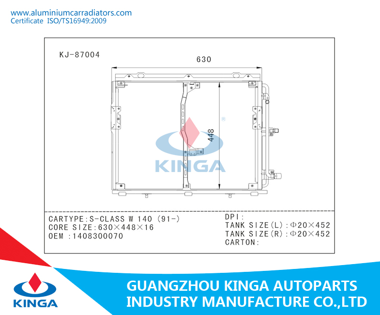 for Benz Auto Cooling Condenser for S-Class W 140 (91-)