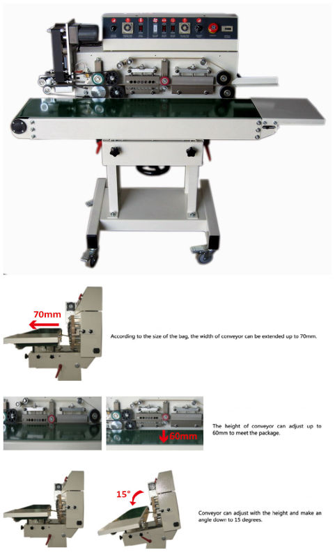 High Speed Horizontal Continuous Heat Sealer with Hot Stamp Ribbon Printing