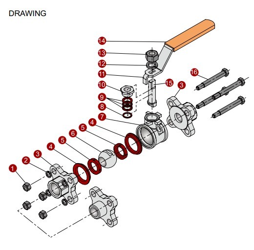 3 PC 1000 Wog Stainless Steel Threaded Ball Valve (Q11F)