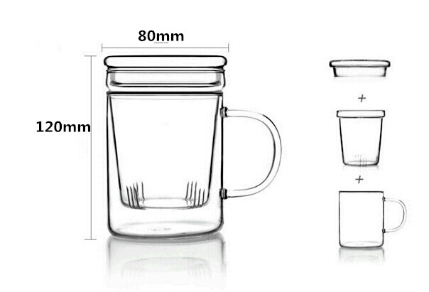 Heat Resistance Borosilicate Glass Cup Office Cup Milk Cup Coffee Cup Glass Cup