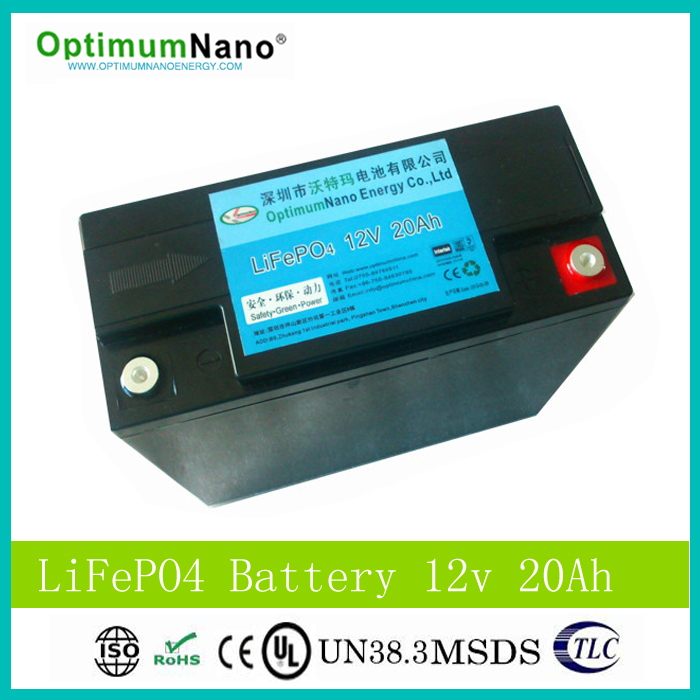 LiFePO4 12V 20ah Rechargeable Lithium Ion Battery for Light/Laptop