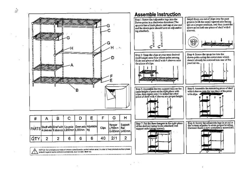 DIY Bedroom Furniture Steel Wardrobe Closet Rack with T/C Canvas Cover