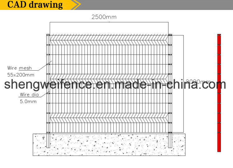 3D Curved Wire Mesh Fence Highway/Galvanized Fence