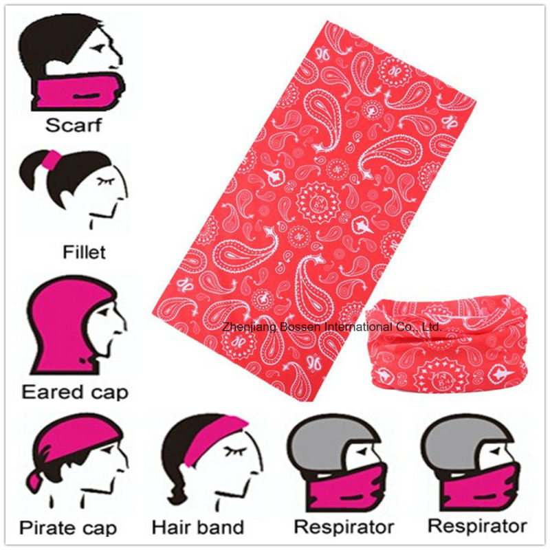 Custom Printing Paisley Outdoor Sports Multifunctional Seamless Bandana Headwear