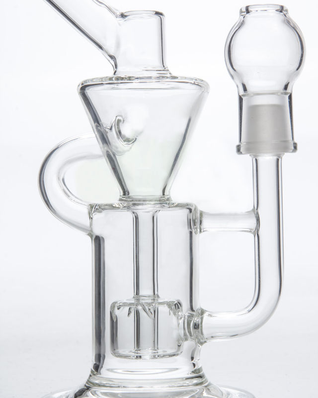 Barrel Perc Vortex Recycler Hookah Glass Smoking Water Pipes (ES-GB-339)