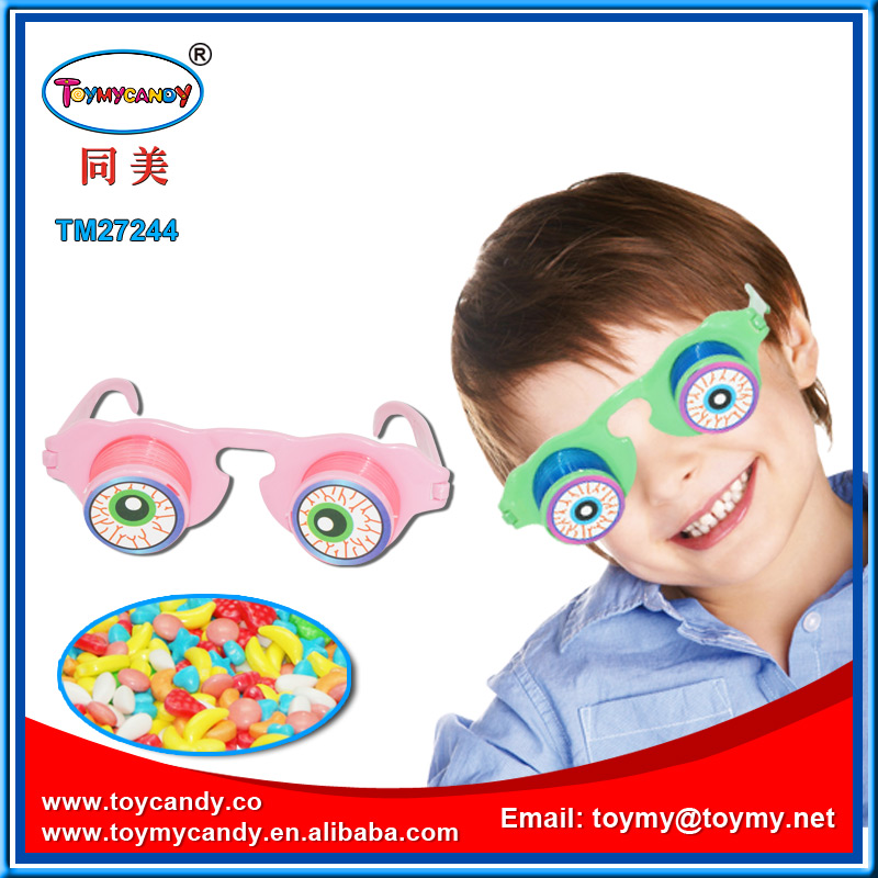 Plastic Rainbow Sun Glass Toy with Candy