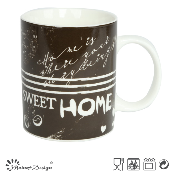 11oz New Bone China Mug with Sweet Home Decal Design