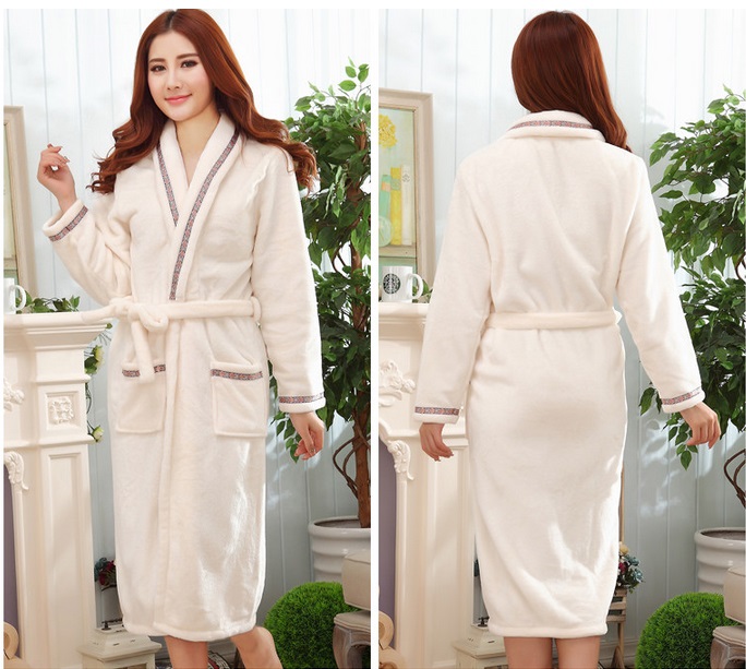 Women's Resort / SPA Style Terry Robe for Women Full Length with Rolled Cuffs