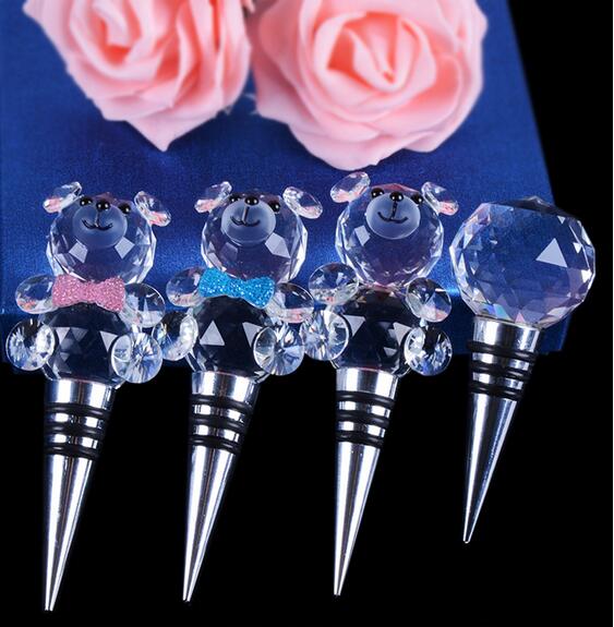 Fashionable Wedding Gift Crystal Heart-Shaped Bottle Wine Stoppers