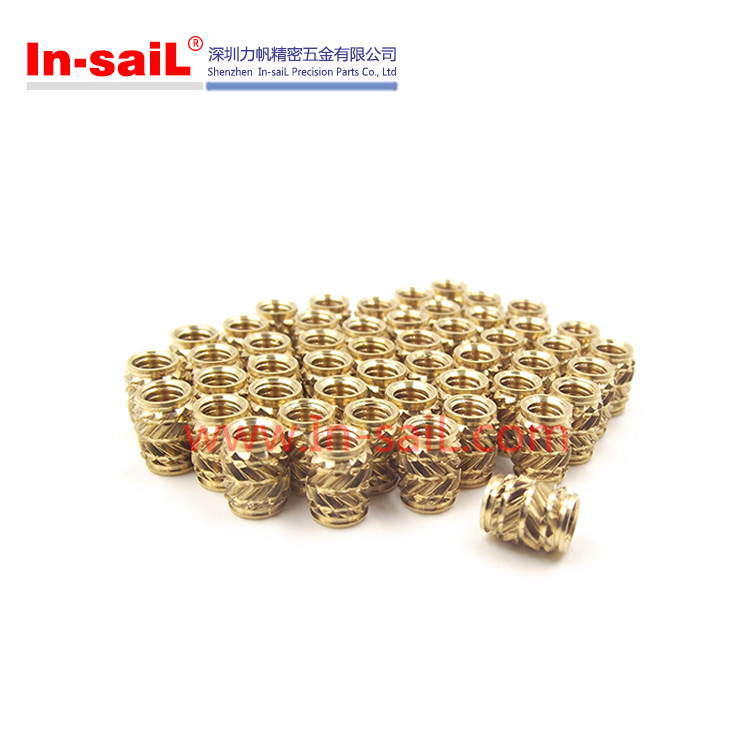 Through-Hole Brass Insert Round Nut / Knurled Nut for Injection Moulding