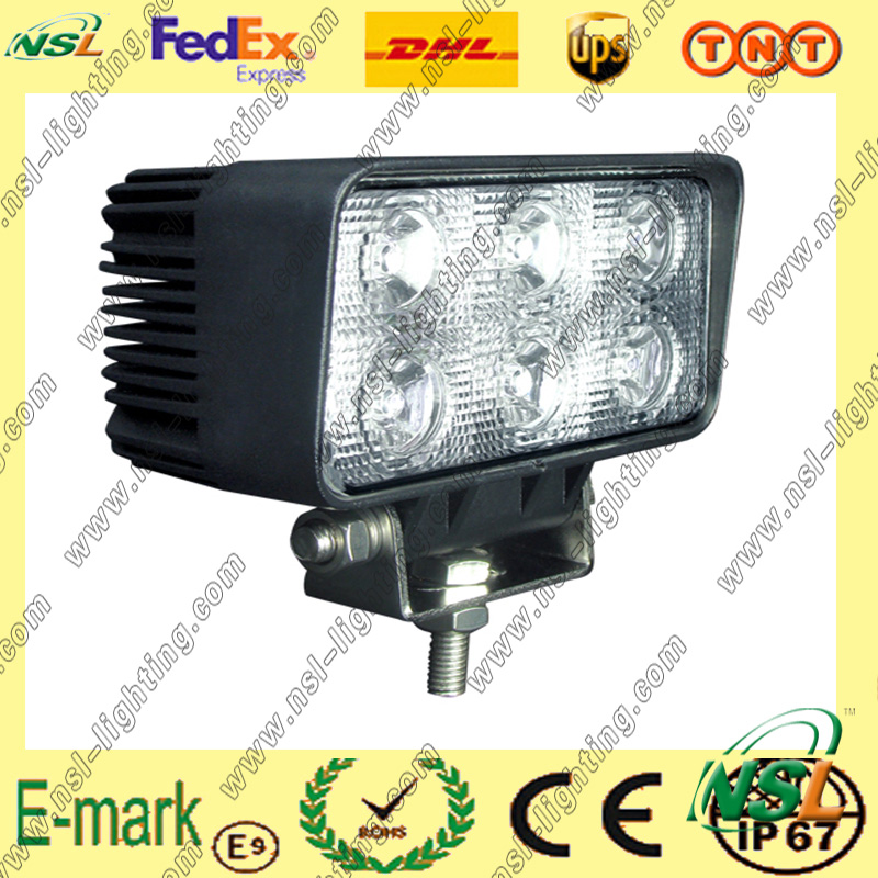 12V DC LED Work Light, 6PCS*3W Epsitar LED Work Light, Spot/Foold LED Work Light for Trucks