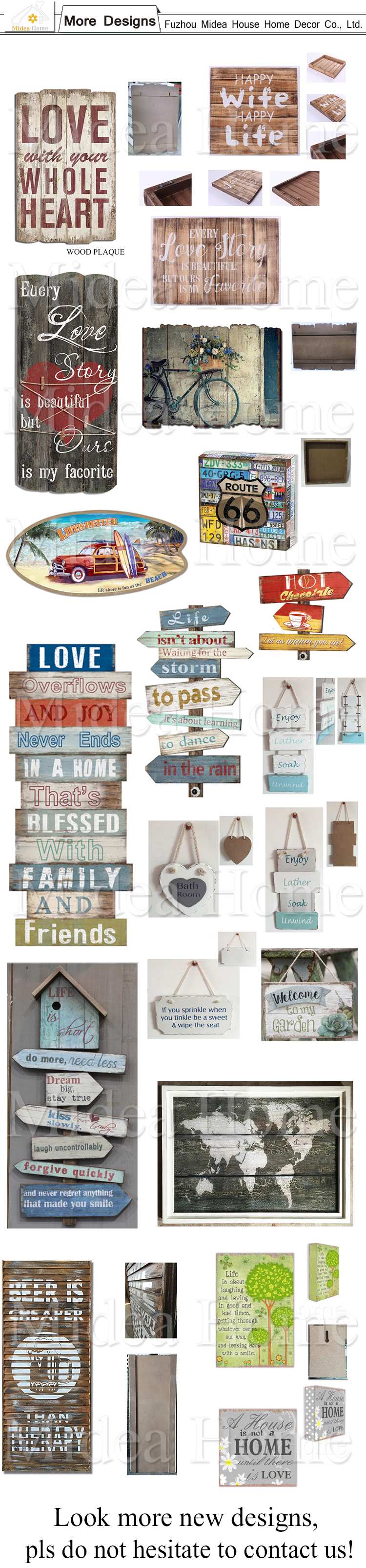 66 Antique Signs Wood Word Art