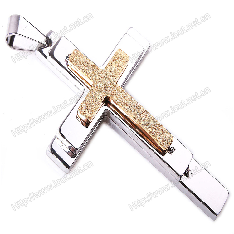 Stainless Steel Silver Pendant Cross, Vintage Gothic Cross Pendant (IO-st00F)