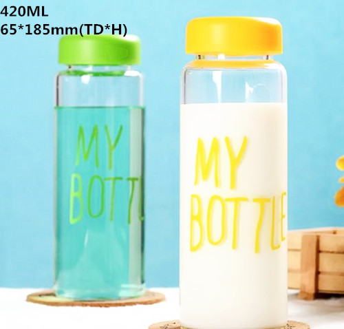 Fashion Design Multicolor Borosilicate Glass Water Bottle