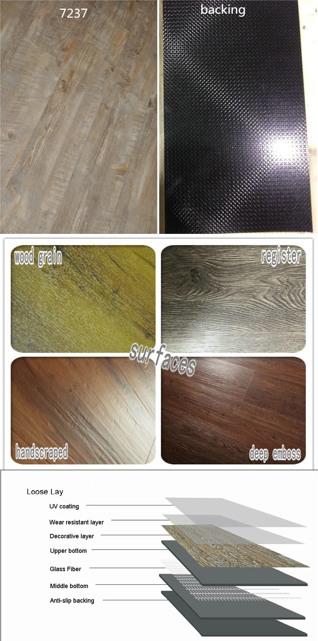 Wood Design Loose Lay 5.0mm Vinyl Flooring with Knot