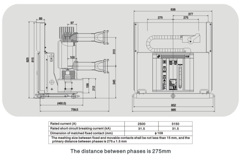 Vib 24kv Indoor Hv Vacuum Circuit Breaker