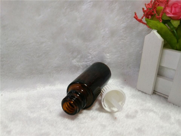 20ml Brown Essential Oil Bottle with White Screw Cap (EOB-13)