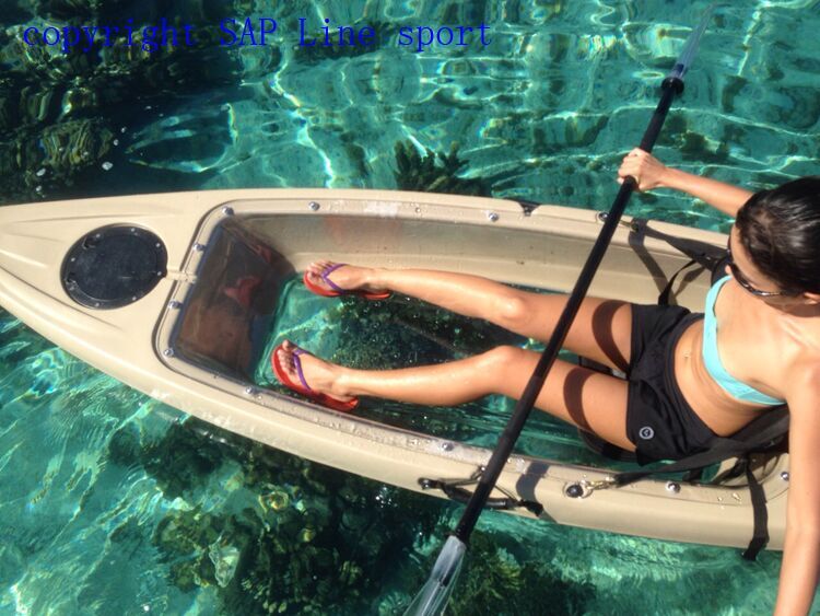 Resort Recreational Clear/Transparent/Glass Bottom PC Material Kayak for Beach