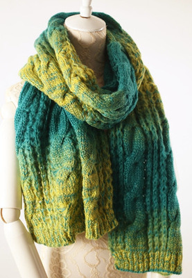 Womens Twist Pattern Knitted Scarf Winter Wrap Shawl Scarf (SK105)