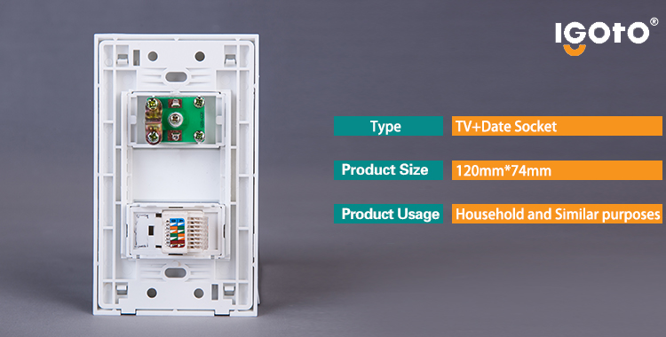 1 Gang TV& Data Socket for Latin American Market