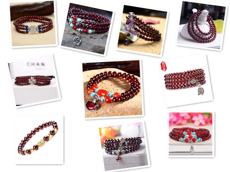 Factory Price Loose Strands Small Size Red 5mm Natural Garnet Beads