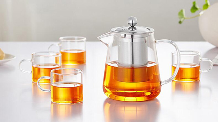 450ml/600ml Mini Glass Teapot with Stainless Steel Infusion for Wholesaler