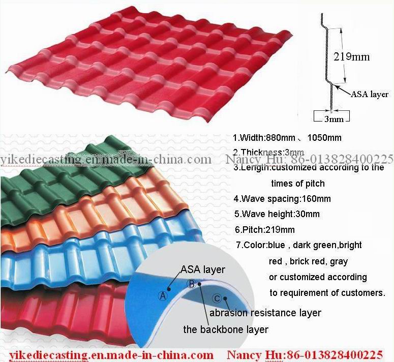 Hot Sale Clay Asa Coated Spanish Glazed Roof Tile