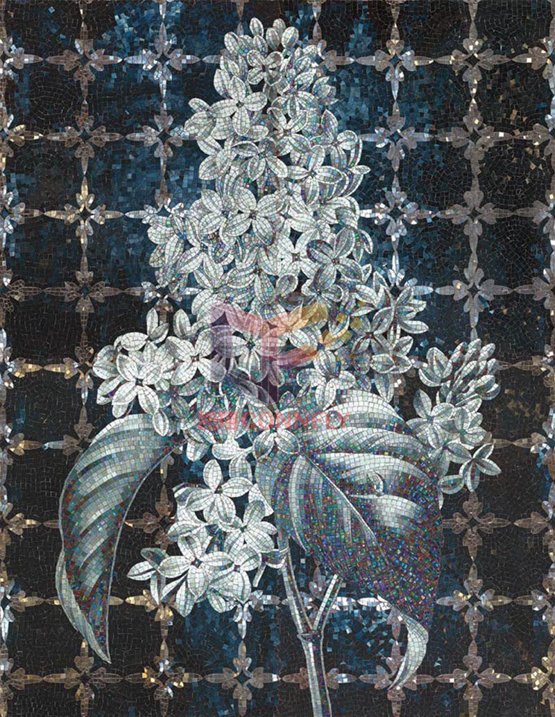 Bloom Flower Decoration Mosaic Glass Mosaic Made in Foshan (CFD195)