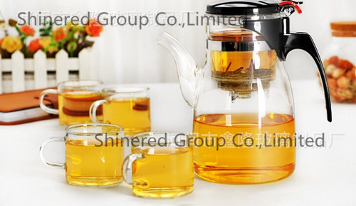 High Capacity 900ml Hotel and Restaurant Borosilicate Glass Tea Pot Juice Pot