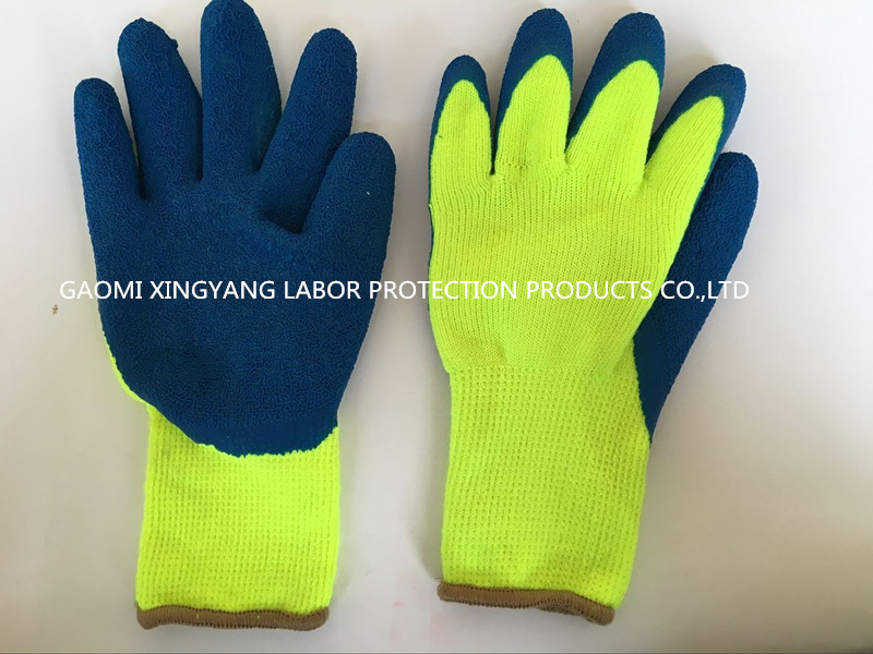Acrylic Napping Lining Latex Coated Safety Glove