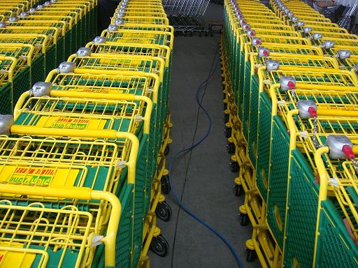Supermarket Plastic Plastomer Shopping Hand Trolley Cart