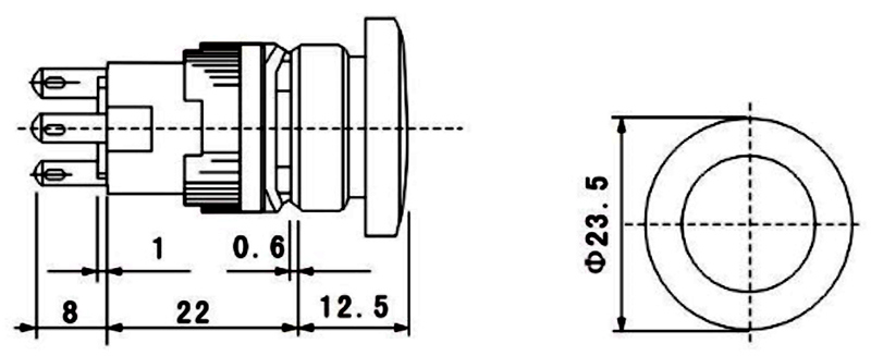 D16-A4r1 Mushroom Button 1no+1nc Auto-Reset Push Button