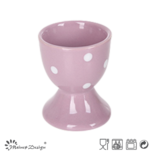 5cm Ceramic Egg Cup Full Glaze with Classical and Lovely Dots Design