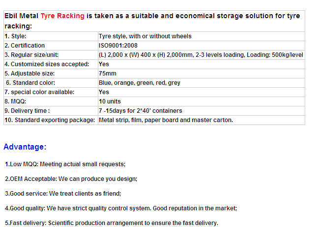 2014 Nanjing Tyre Shelf for Sales (EBIL-LTHJ)