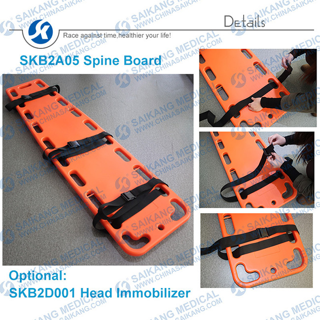 Hospital Spine Board Dimensions With Head Control (CE/FDA/ISO)