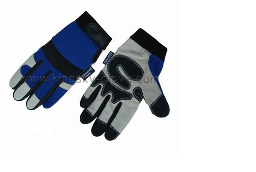 Pig Grain Double Palm Mechanic Glove-7307