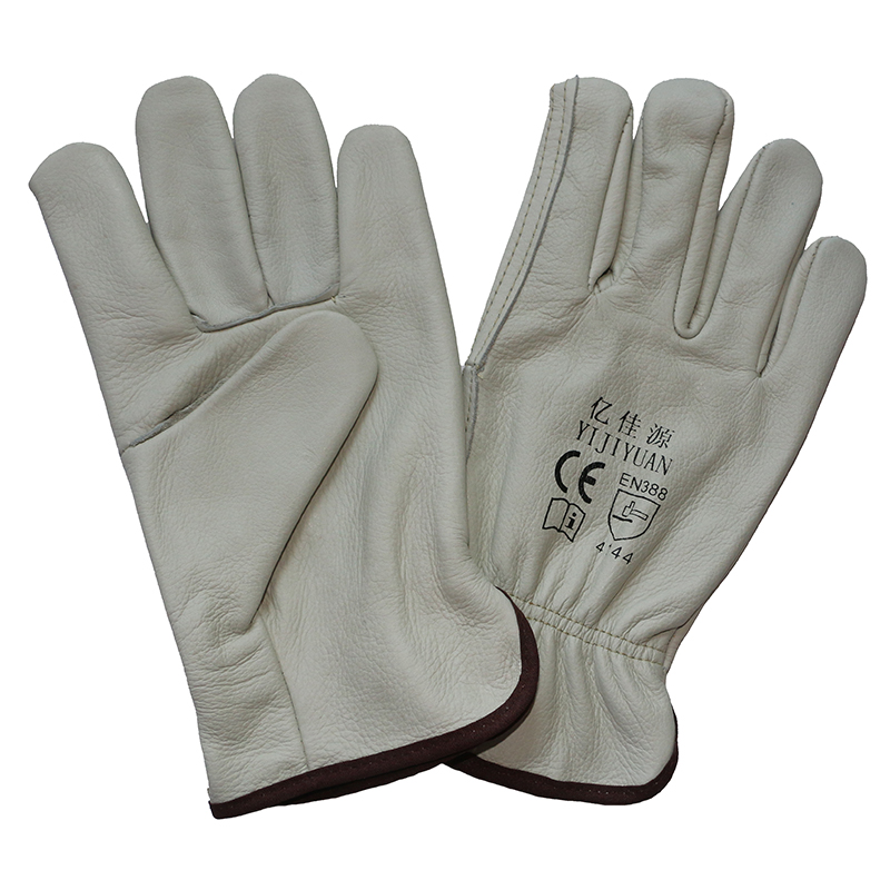 Wing Thumb Driving Safety Gloves Nature Cow Grain Leather Working Gloves