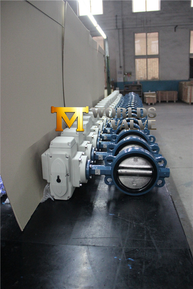 Wafer Type Butterfly Valve with Compact Electrical Rotary Actuator (D97A1X-10/16)