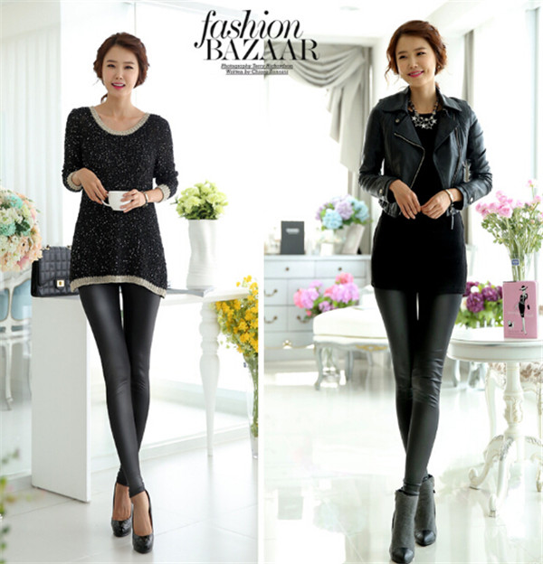 Fashion High Quality Women Leather Look Leggings (SR8207)