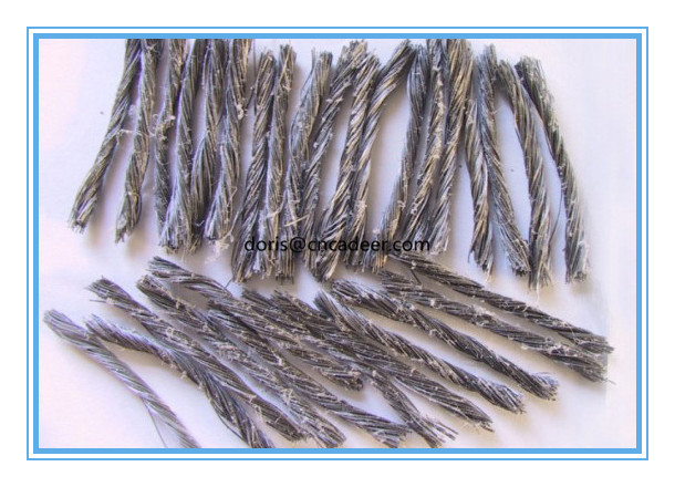 Grey Color PP Twisted Bundle Fiber 54mm for Concrete